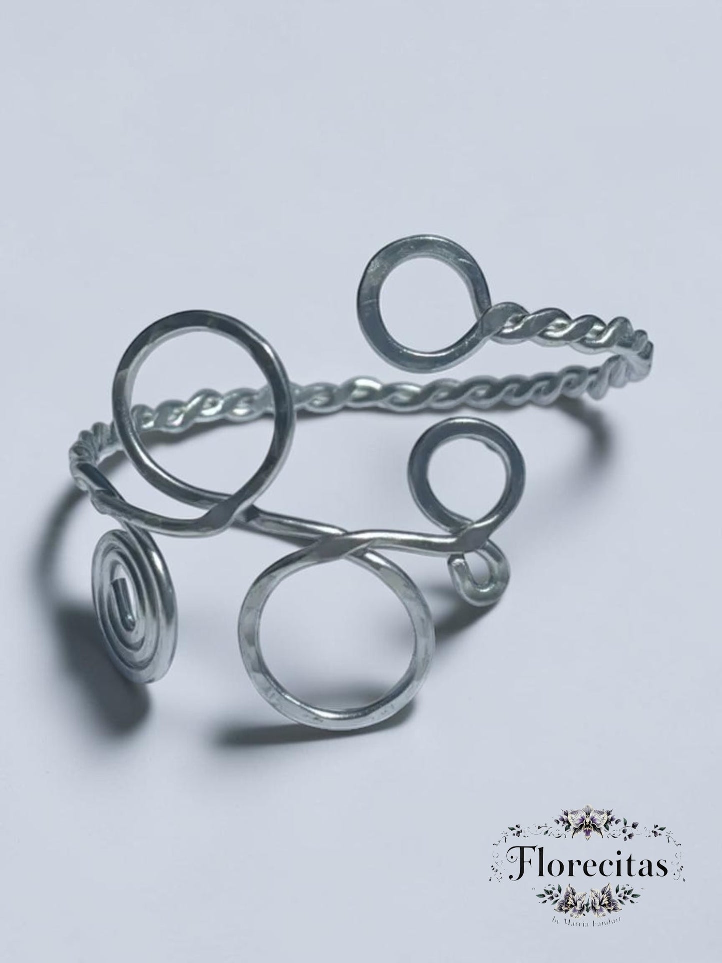 Twirling Silver Stream Arm Cuff