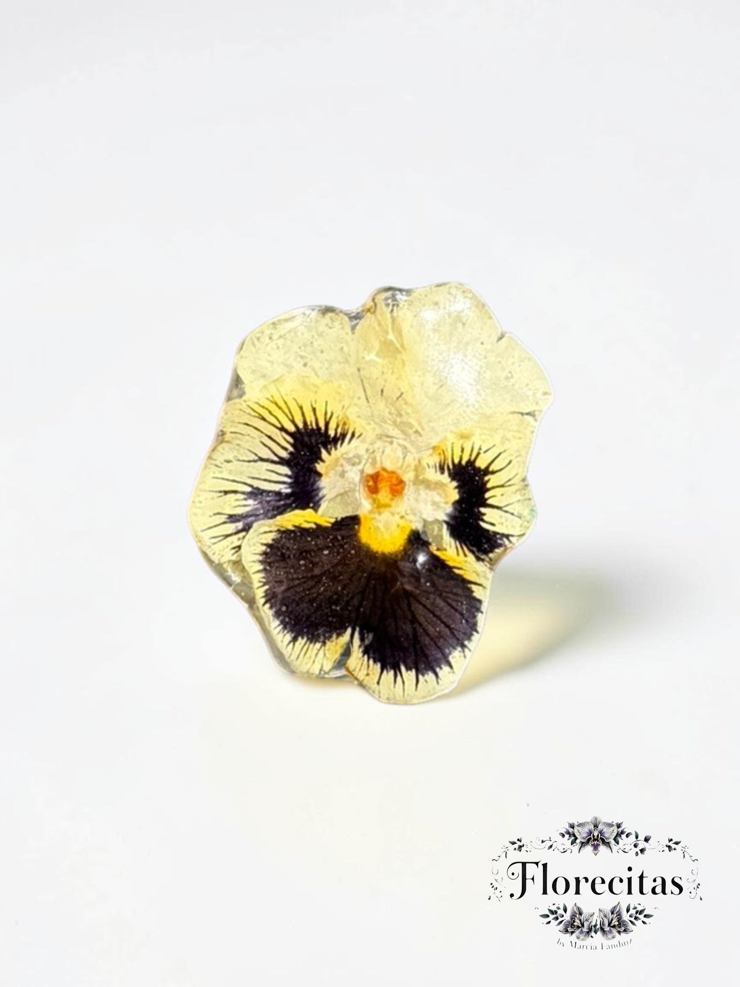Black and Yellow Pansy Ring
