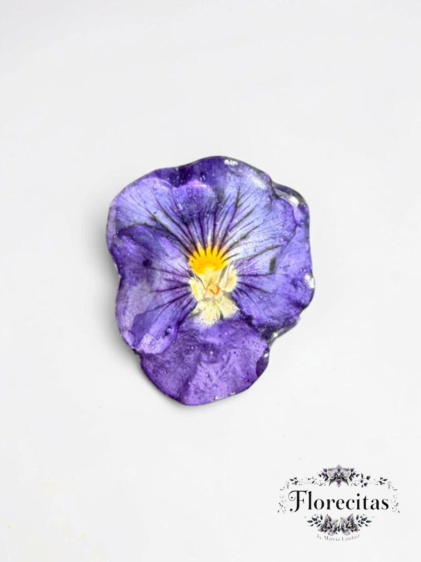 Deep Violet Pansy Genuine Flower Ring