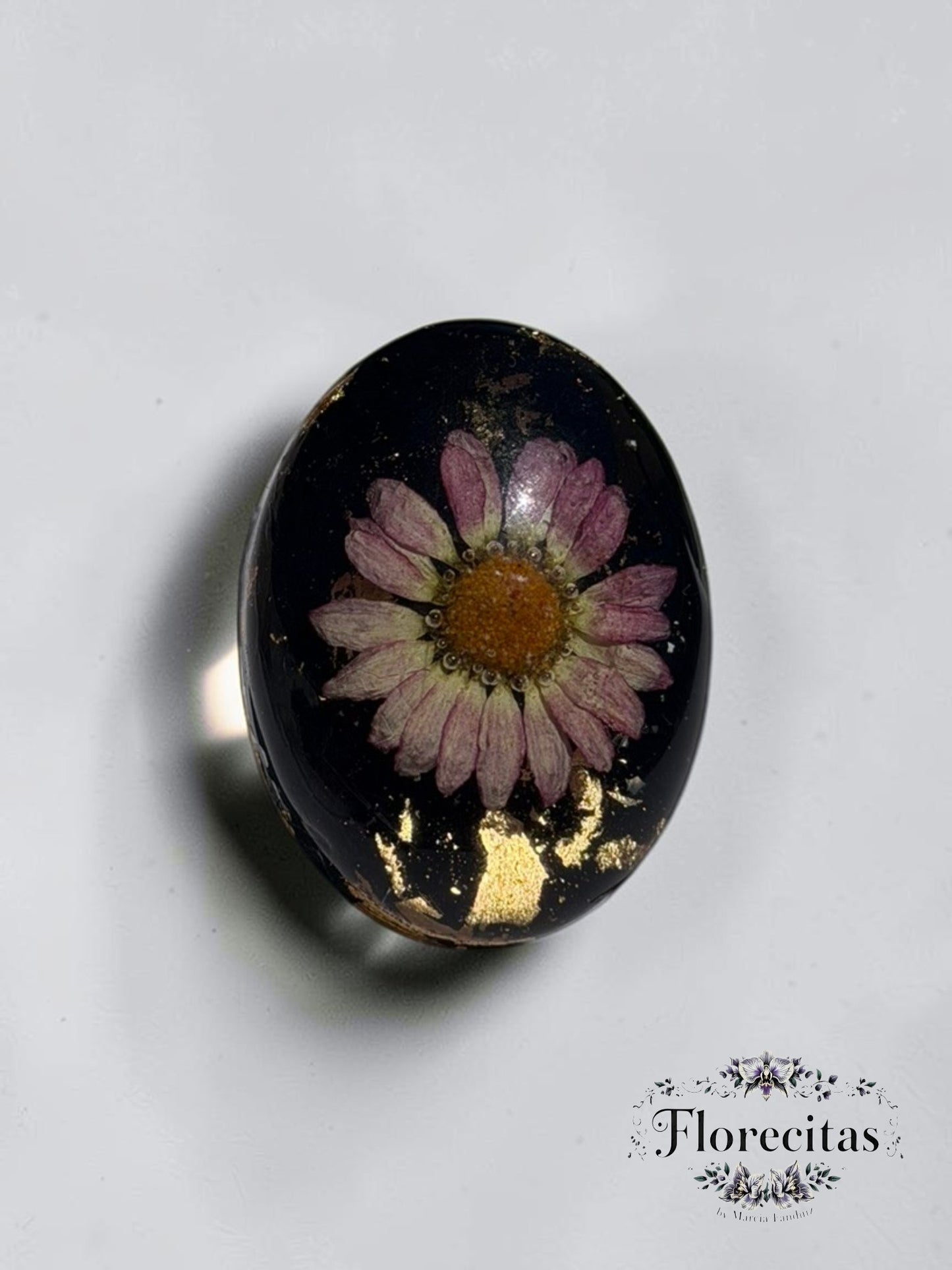 Genuine Dusty Pink Daisy Ring