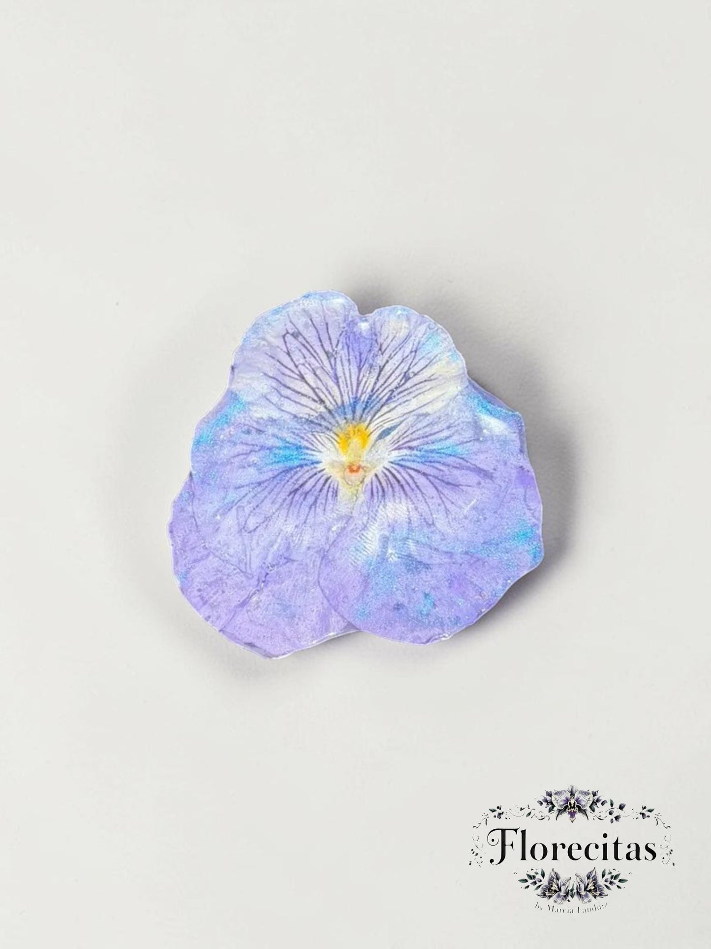 Large Lavender Pansy Flower Ring