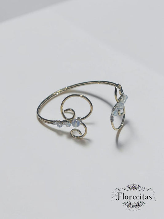 Opalite and Swirls Arm Cuff