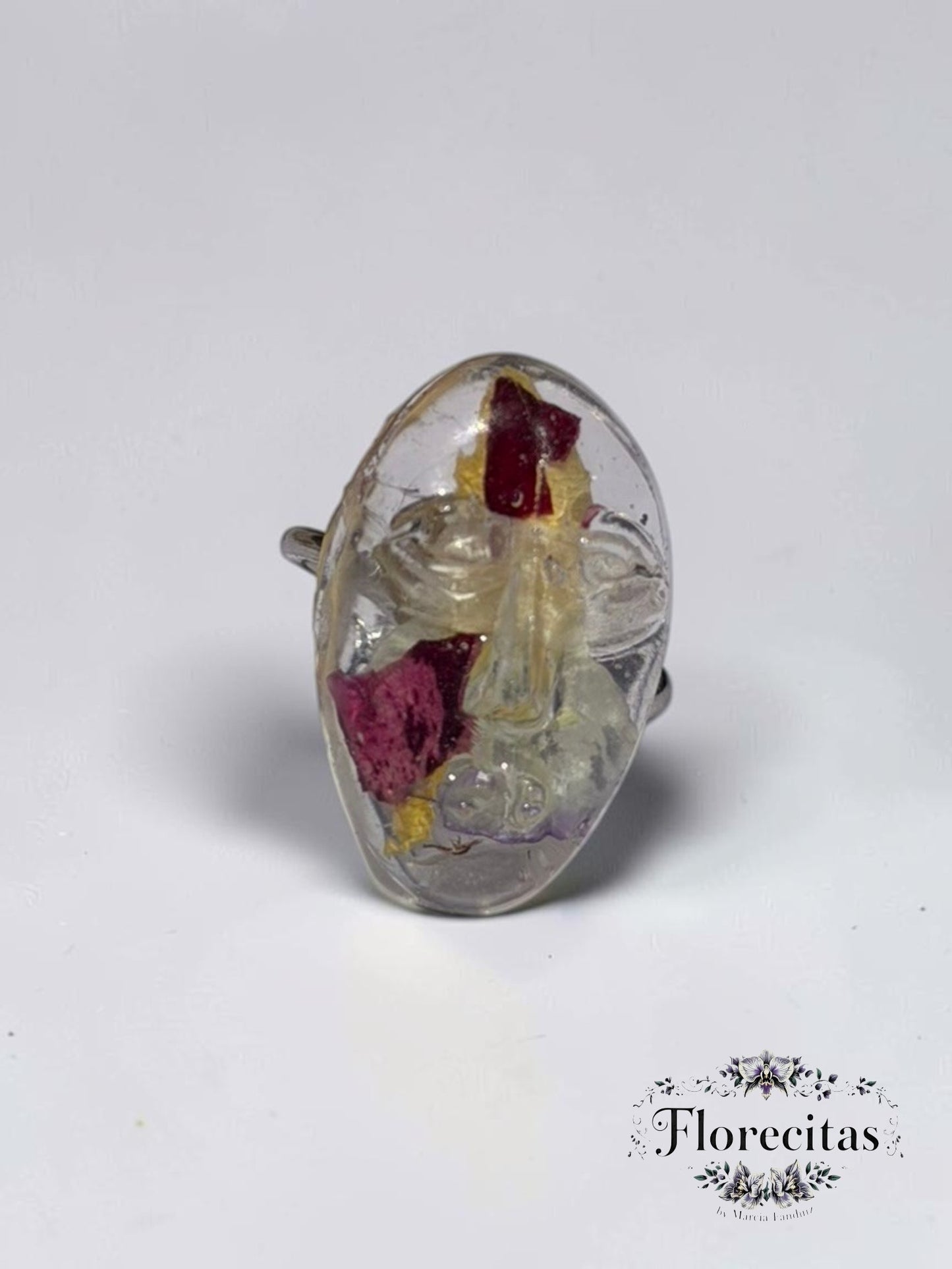 Pink and Yellow Petals Mask Ring