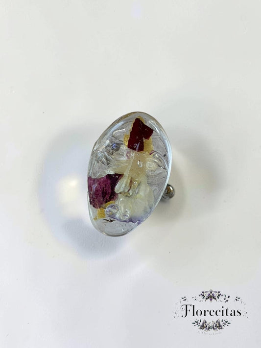 Pink and Yellow Petals Mask Ring
