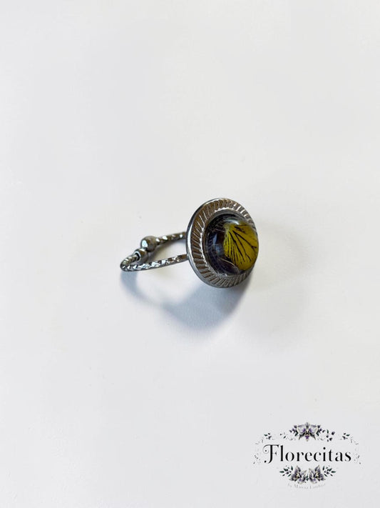 Bright Yellow Genuine Flower Petal Ring
