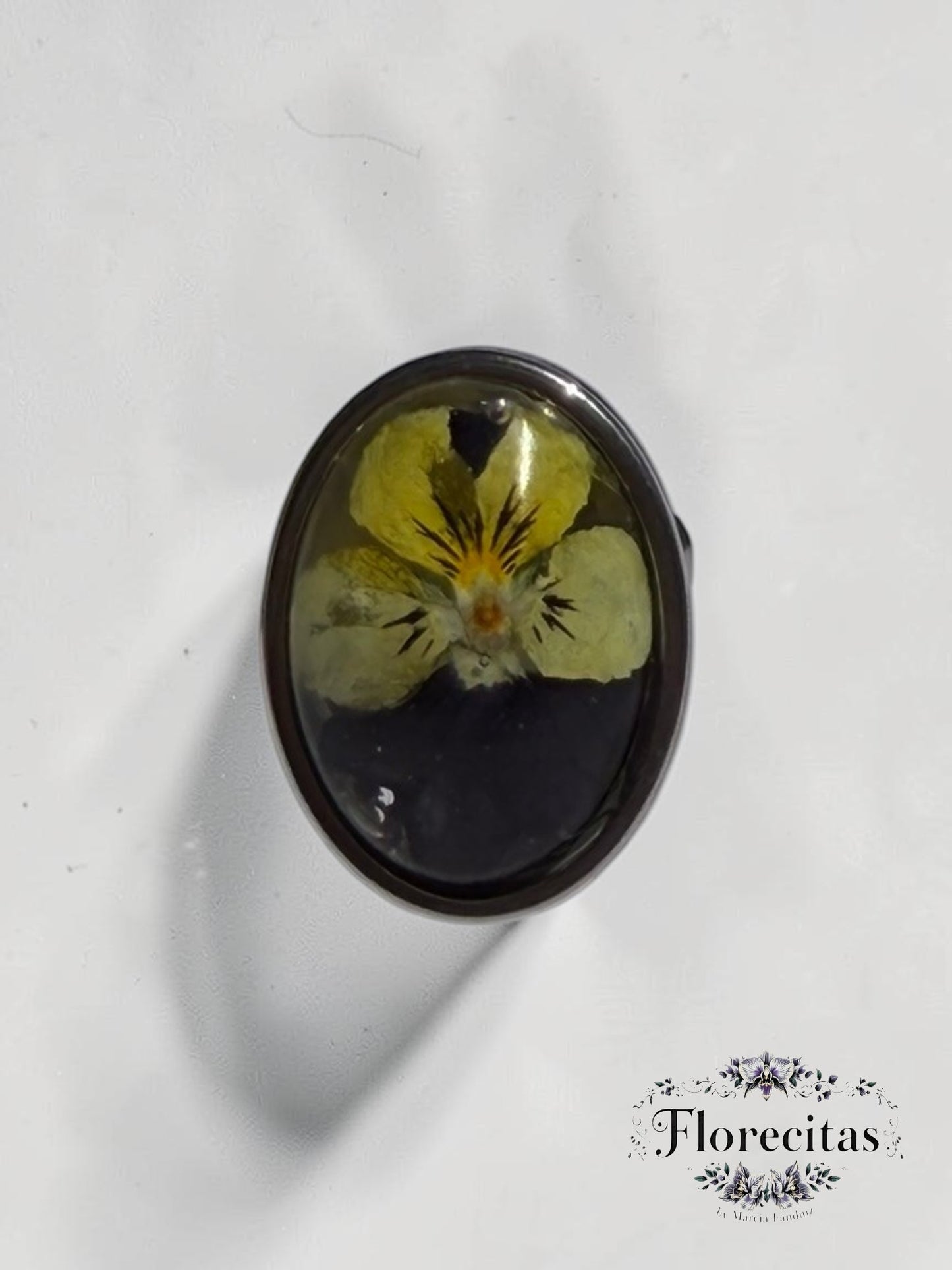 Yellow and Dark Violet Pansy Ring